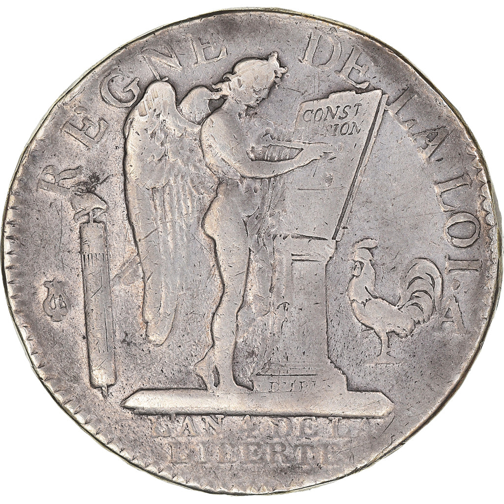 Coin, France, Louis XVI, 1/2 ECU, 3 Livres, 1792, Paris, VF(30-35), Silver