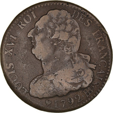 Monnaie, France, Louis XVI, 2 sols français, 2 Sols, 1792, Strasbourg, TTB