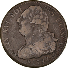 Moeda, França, Louis XVI, 2 sols français, 2 Sols, 1792, Strasbourg