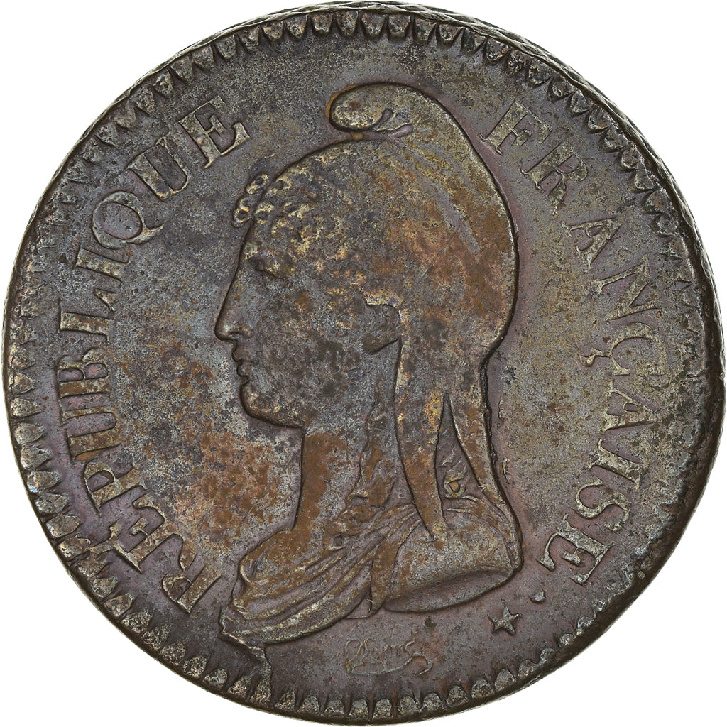 Coin, France, Dupré, Decime, AN 8, Paris, EF(40-45), Bronze, KM:644.1, Le