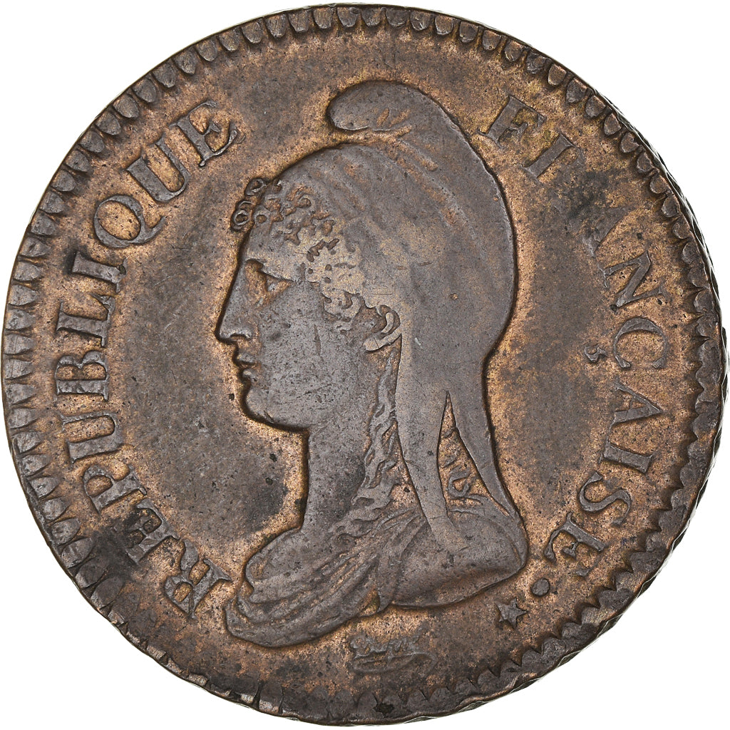 Coin, France, Dupré, Decime, AN 5, Paris, EF(40-45), Bronze, KM:644.1