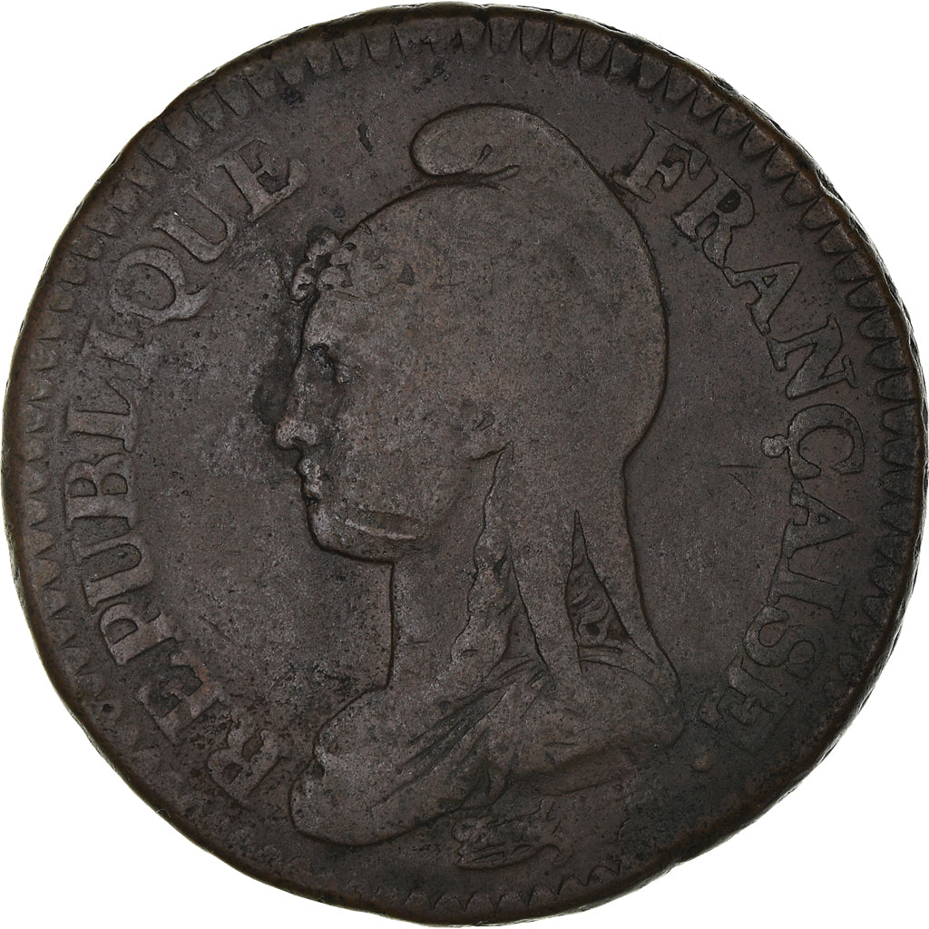 Moneda, Francia, Dupré, 2 Décimes, AN 4, Paris, BC+, Bronce, KM:638.1