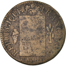 Moneta, Francia, Sol aux Balances, 1793, Strasbourg, MB+, Bronzo, Gadoury:19