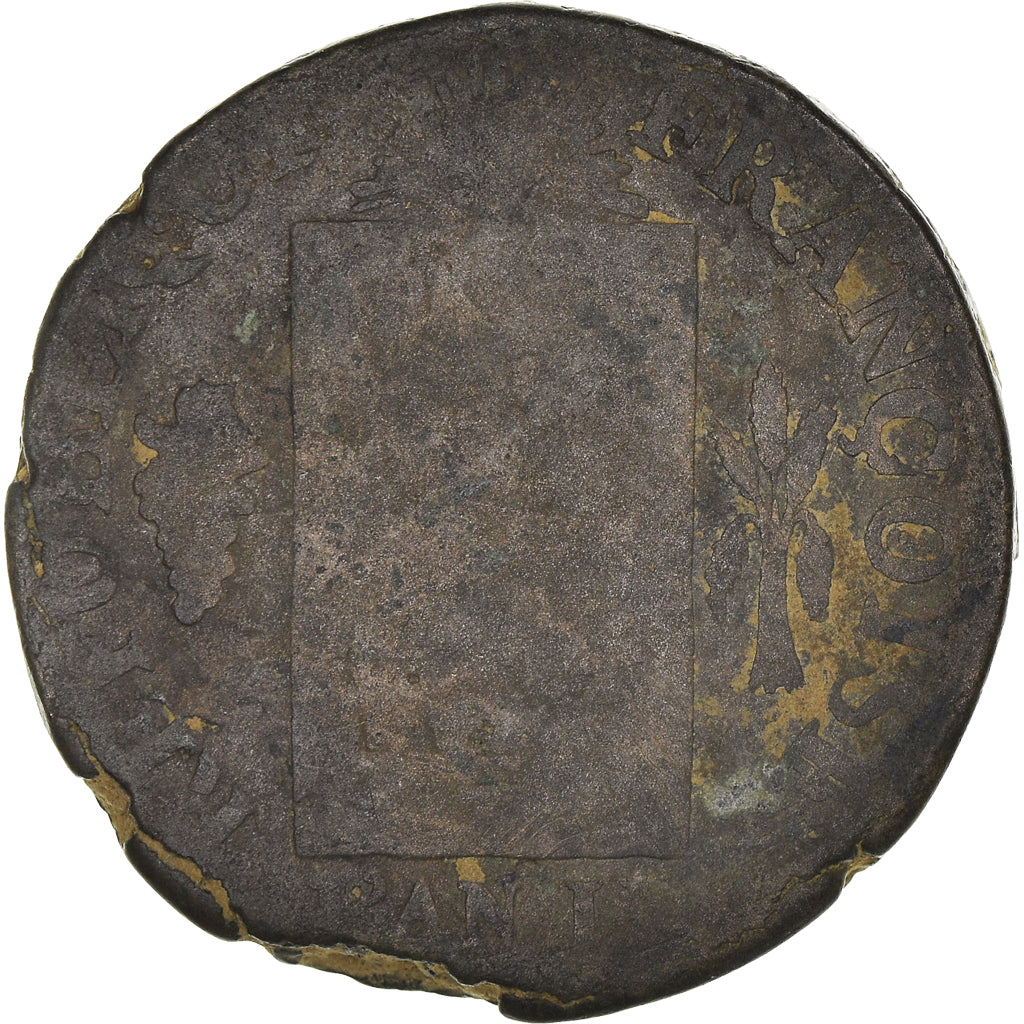 Coin, France, Sol aux balances françoise, Sol, 1793, Nantes, VG(8-10), Bronze