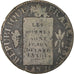 Moeda, França, Sol aux balances françoise, Sol, 1793, Lyon, VF(20-25), Bronze