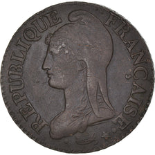 Moeda, França, Dupré, 5 Centimes, AN 5, Paris, AU(50-53), Bronze, KM:640.1