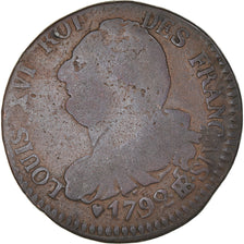 Monnaie, France, Louis XVI, 6 deniers français, 6 Deniers, 1792, Strasbourg