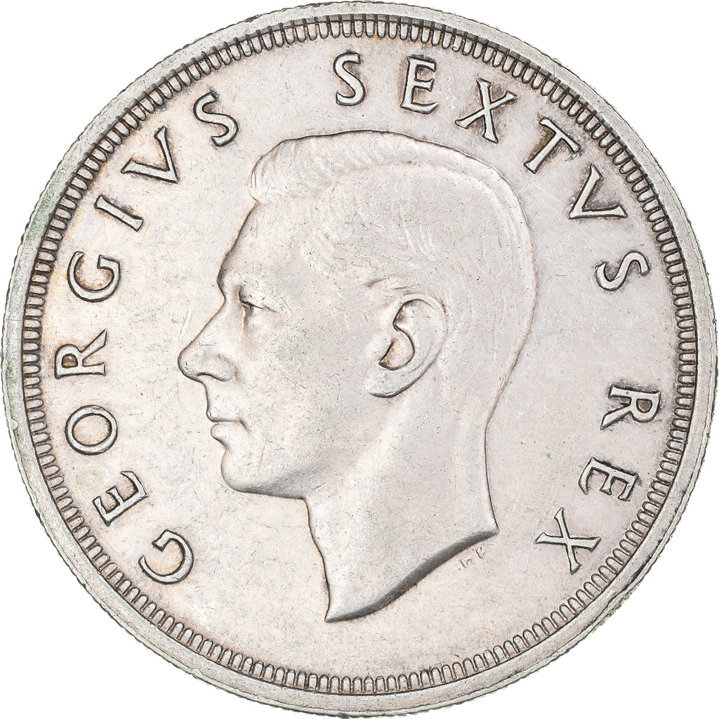 Moneda, Sudáfrica, George VI, 5 Shillings, 1948, Pretoria, MBC, Plata, KM:40.1