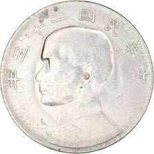 Moneta, Republika Chińska, Dollar, Yuan, 1934, VF(30-35), Srebro, KM:345