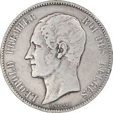 Münze, Belgien, Leopold I, 5 Francs, 5 Frank, 1852, Brussels, S+, Silber, KM:17