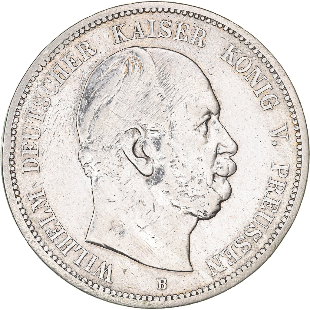 Moneta, Landy niemieckie, PRUSSIA, Wilhelm I, 5 Mark, 1876, Breslau, VF(20-25)