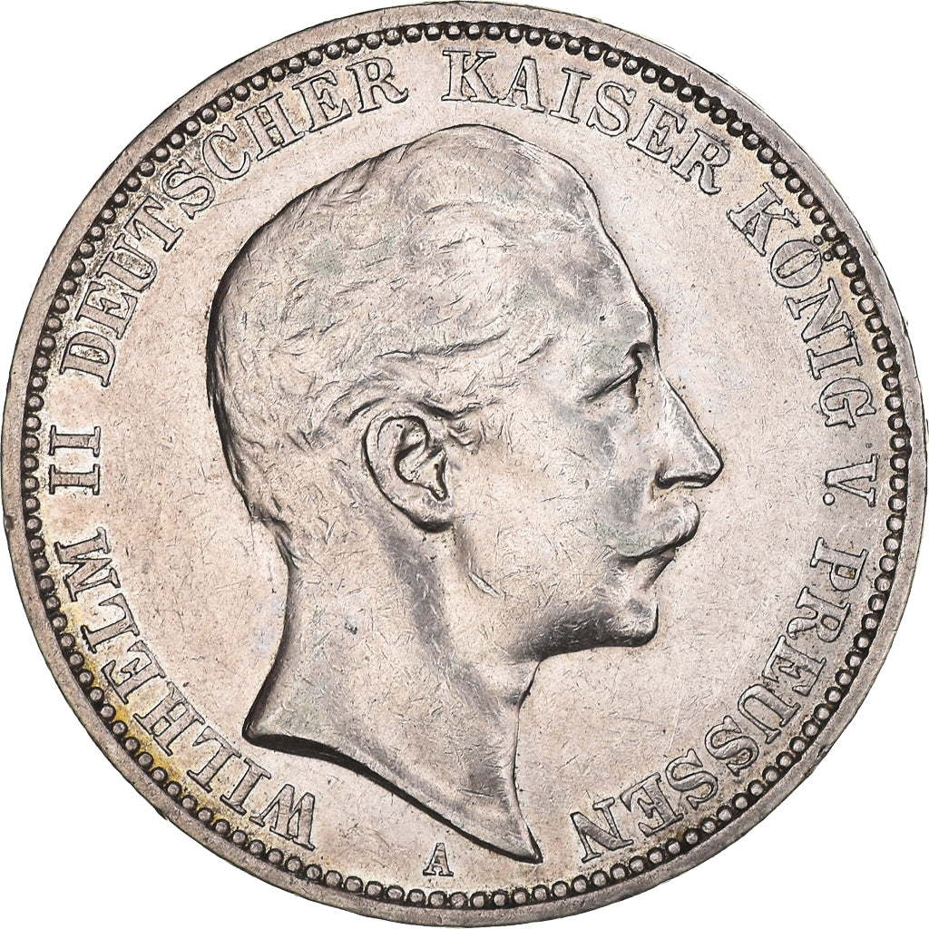Münze, Deutsch Staaten, PRUSSIA, Wilhelm II, 3 Mark, 1909, Berlin, SS+, Silber