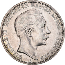 Münze, Deutsch Staaten, PRUSSIA, Wilhelm II, 3 Mark, 1909, Berlin, SS+, Silber