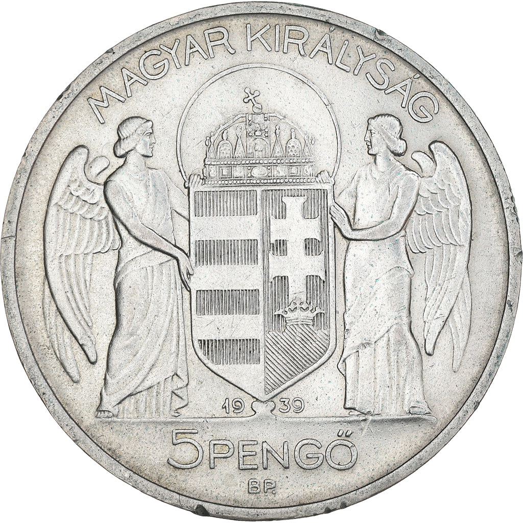 Coin, Hungary, Miklós Horthy, 5 Pengö, 1939, Budapest, EF(40-45), Silver