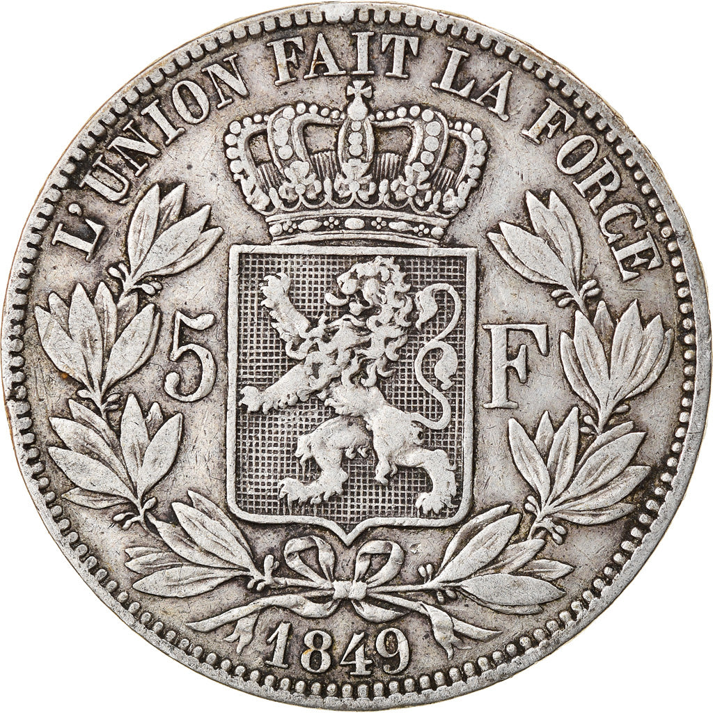Coin, Belgium, Leopold I, 5 Francs, 5 Frank, 1849, VF(30-35), Silver, KM:17