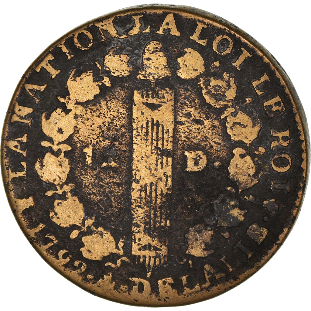 Coin, France, Louis XVI, 12 deniers françois, 12 Deniers, 1792, Limoges