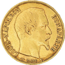 Munten, Frankrijk, Louis Napoleon, 20 Francs, 1852, Paris, ZF, Goud, KM:774