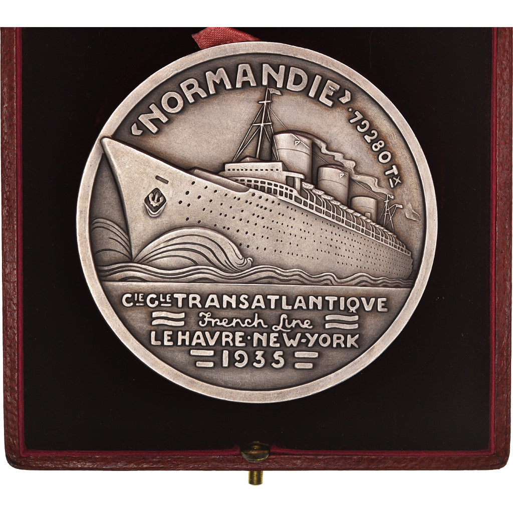 Frankreich, Medaille, Compagnie Générale Transatlantique, Normandie, 1935