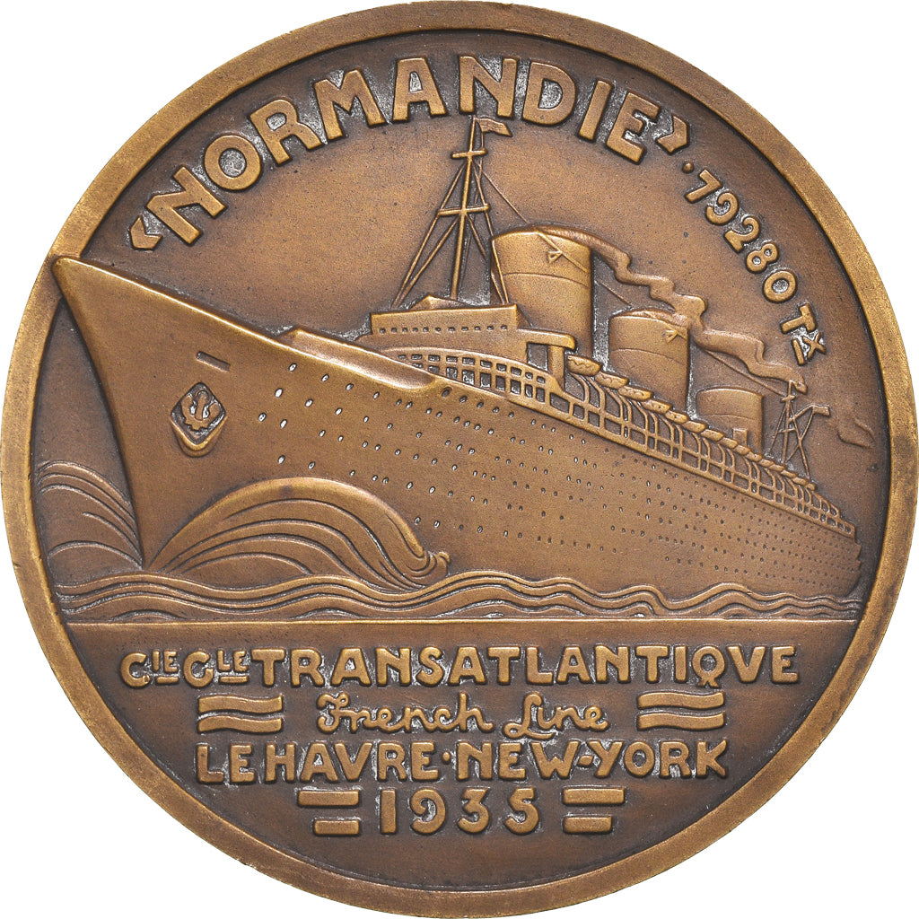 Frankreich, Medaille, Normandie en escale à Rio de Janeiro, Shipping, 1938