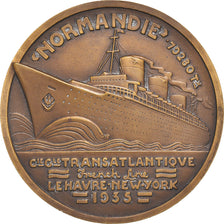 Frankreich, Medaille, Normandie en escale à Rio de Janeiro, Shipping, 1938