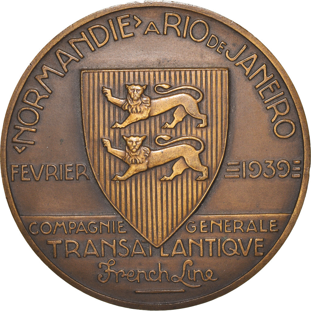 France, Médaille, Normandie en escale à Rio de Janeiro, Shipping, 1939