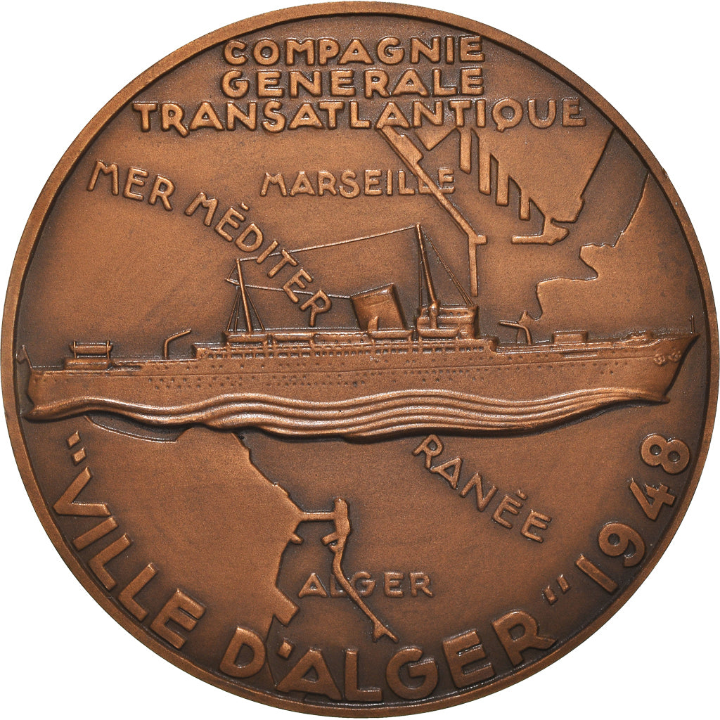 França, Medal, Compagnie Générale Transatlantique, Ville d'Alger