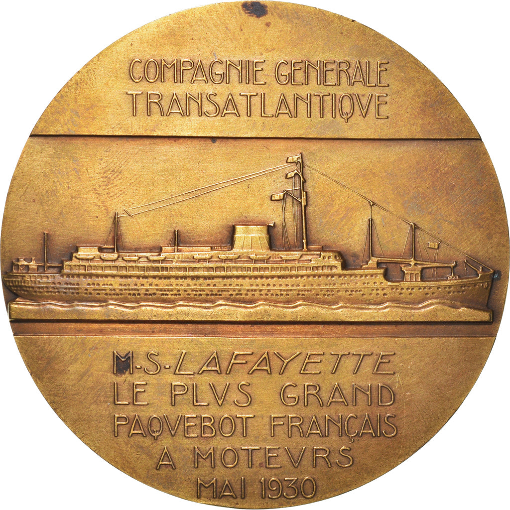 Frankreich, Medaille, Compagnie Générale Transatlantique, Paquebot Lafayette