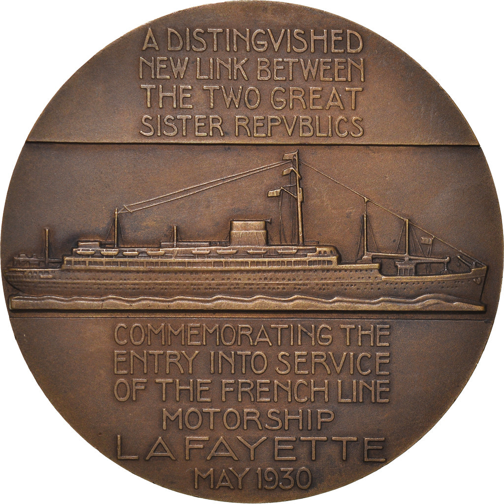 France, Medal, Compagnie Générale Transatlantique, Paquebot Lafayette