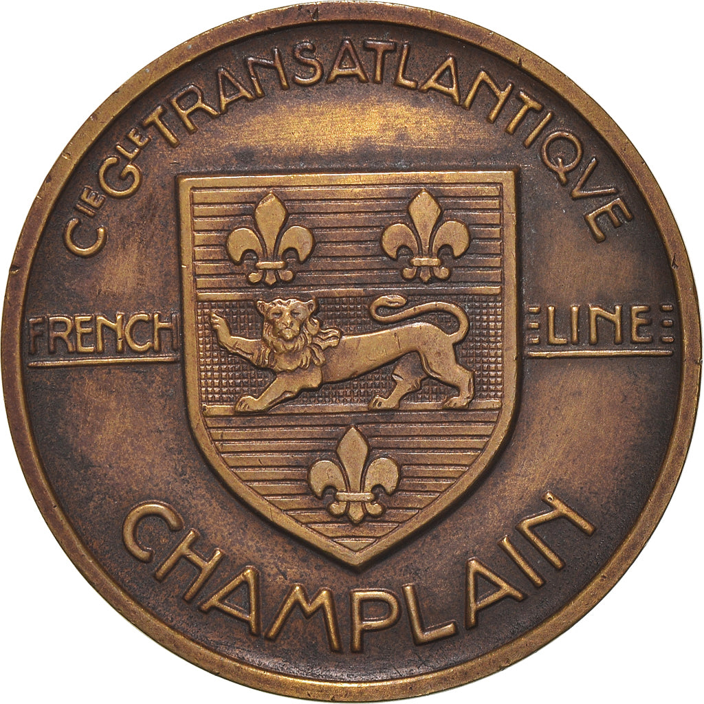 France, Médaille, Compagnie Générale Transatlantique, Champlain, 1932