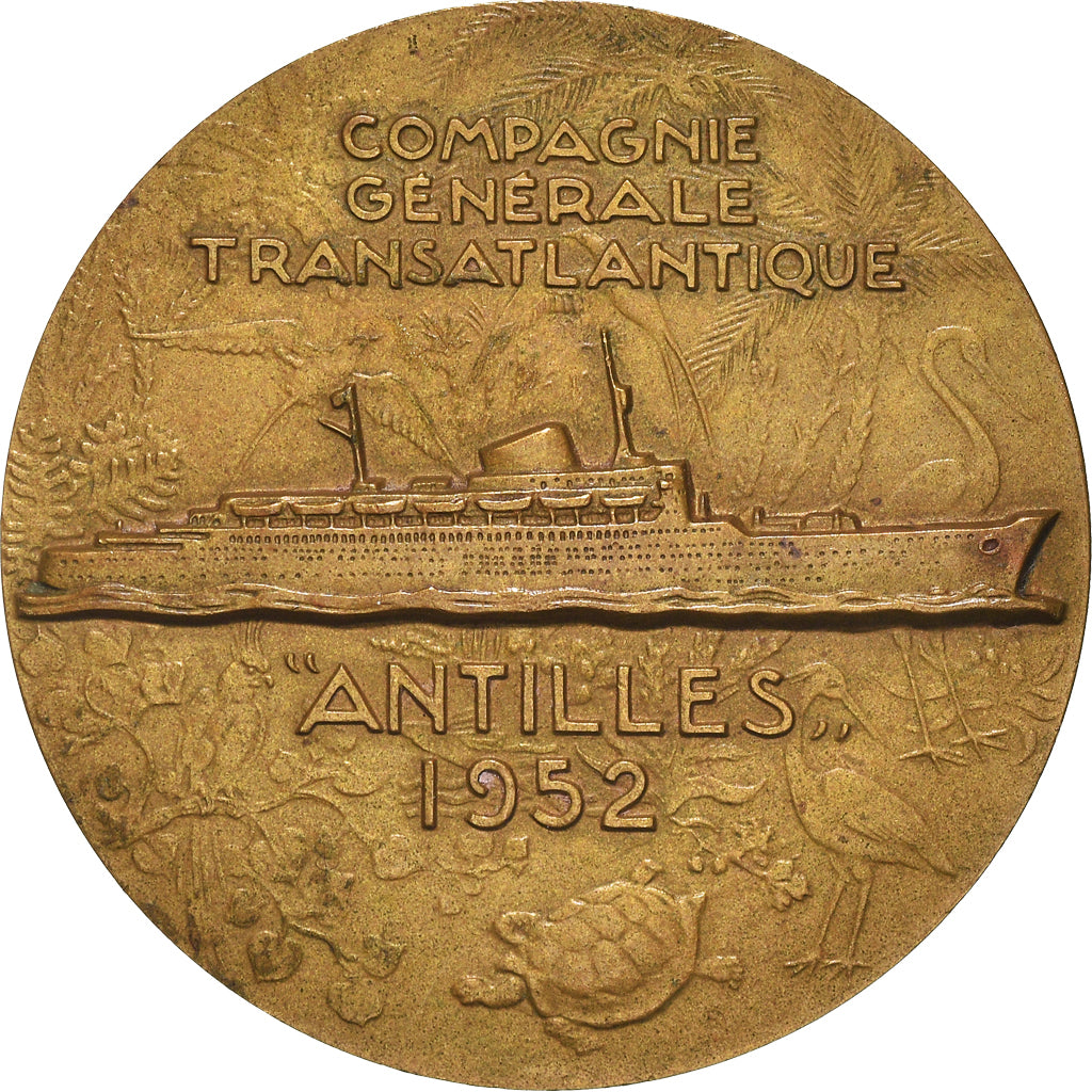 Frankreich, Medaille, Compagnie Générale Transatlantique, Antilles, Shipping