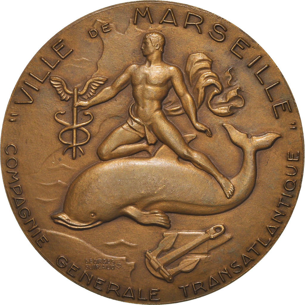 France, Medal, Compagnie Générale Transatlantique, Ville de Marseille