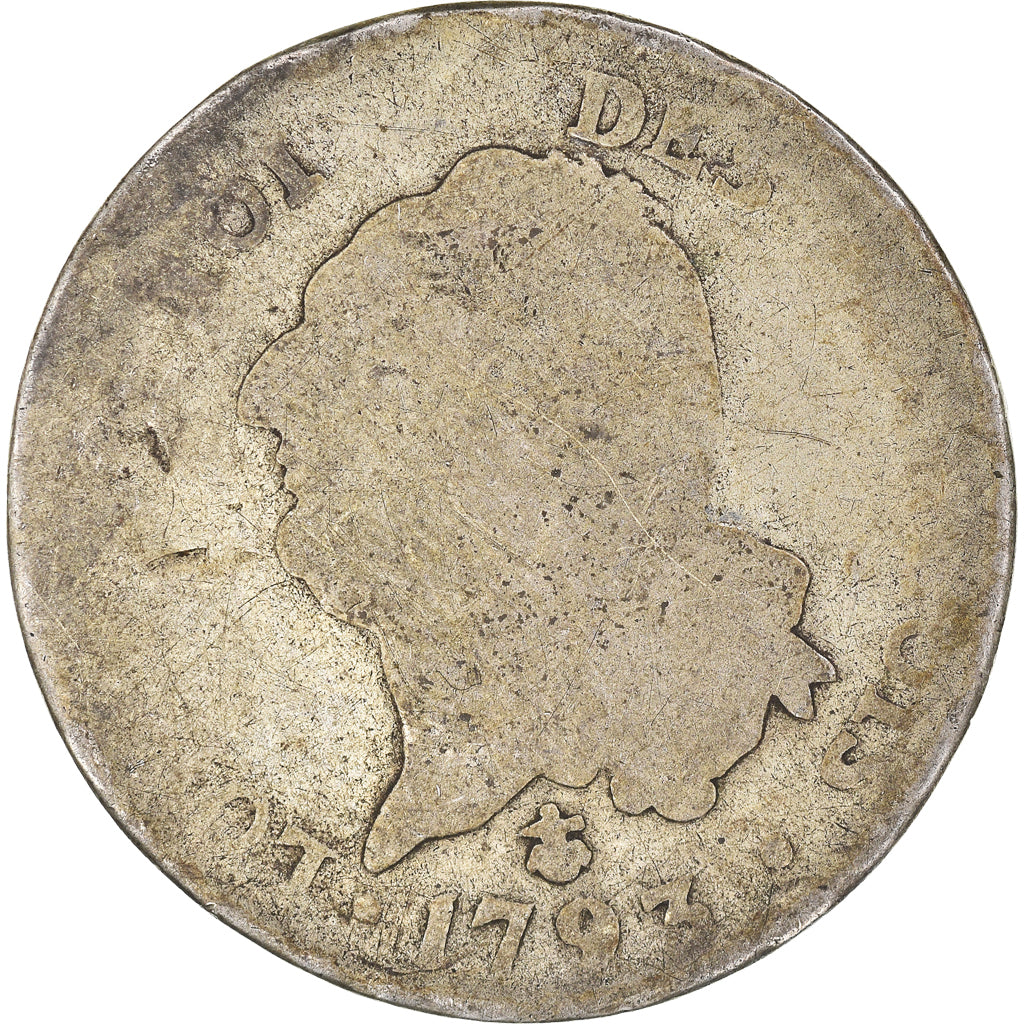 Coin, France, Louis XVI, 30 sols françois, 30 Sols, 1793, Perpignan, VG(8-10)