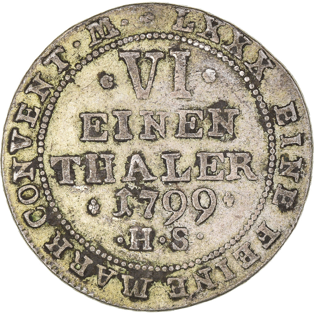Coin, German States, ANHALT-BERNBURG, Alexius Friedrich Christian, 1/6 Thaler