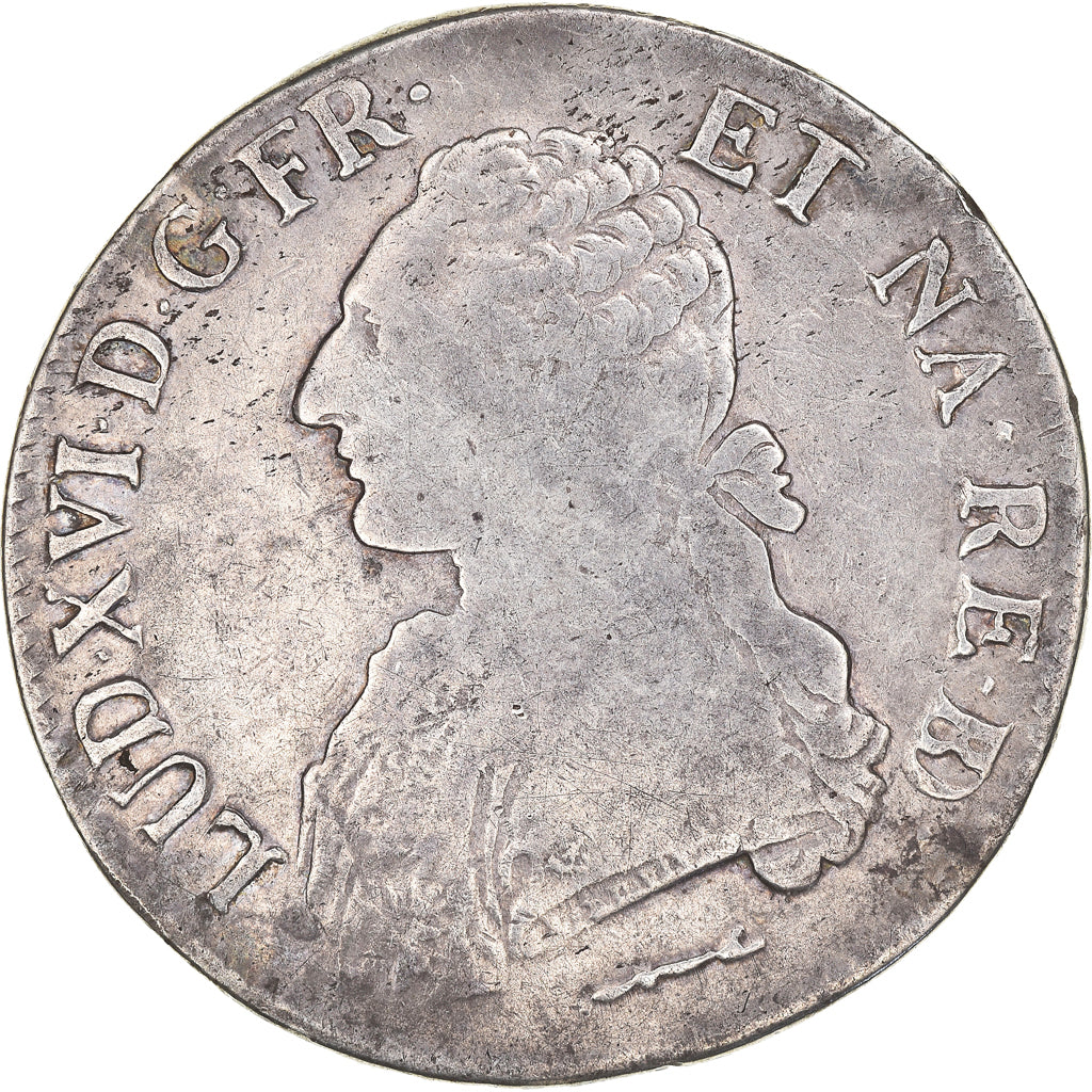 Moneta, Francia, Louis XVI, Écu de Béarn aux branches d'olivier, Ecu, 1784