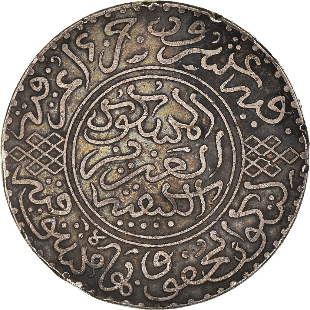 Coin, Morocco, 'Abd al-Aziz, Rial, 10 Dirhams, 1902, London, EF(40-45), Silver