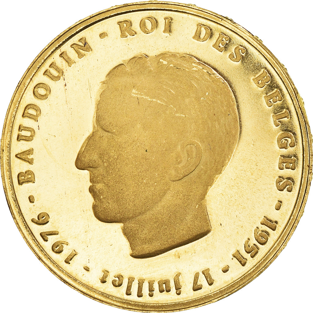 Belgique, Médaille, Baudouin - 25 ans de Règne, Politics, 1976, Latin, FDC, Or