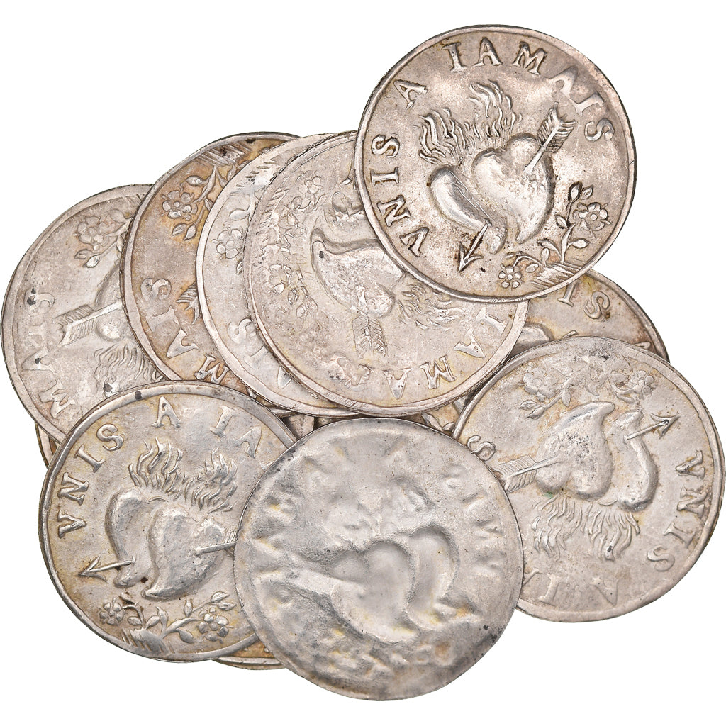 France, Love Token, Treizain, Denier bractéate à épouser, AU(50-53), Silver