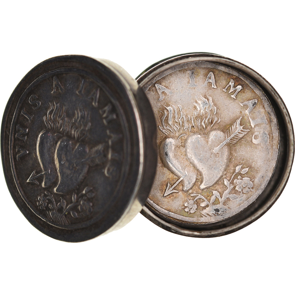 France, Love Token, Treizain, Denier bractéate à épouser, AU(50-53), Silver