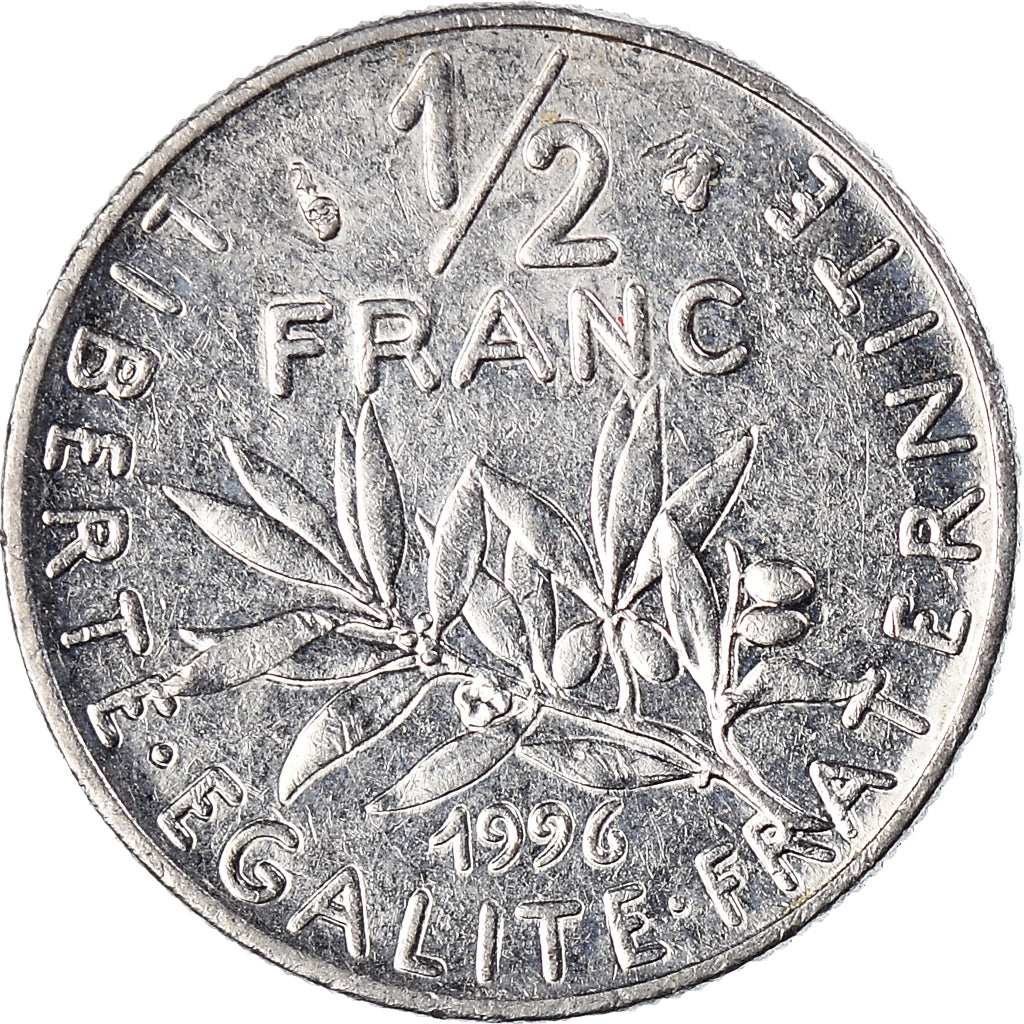 Moneta, Francja, 1/2 Franc, 1996