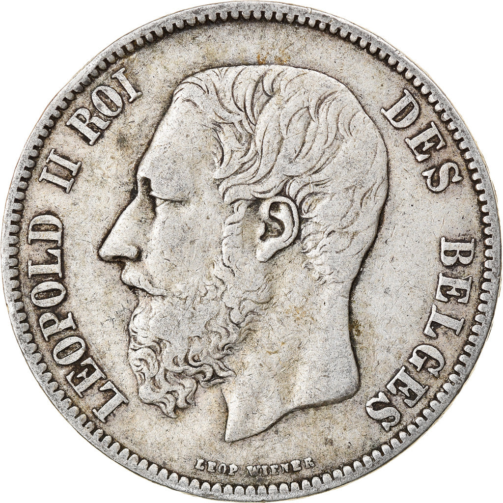 Coin, Belgium, Leopold II, 5 Francs, 5 Frank, 1874, EF(40-45), Silver, KM:24