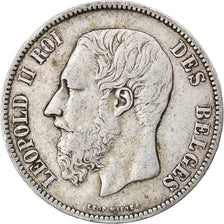 Coin, Belgium, Leopold II, 5 Francs, 5 Frank, 1874, EF(40-45), Silver, KM:24