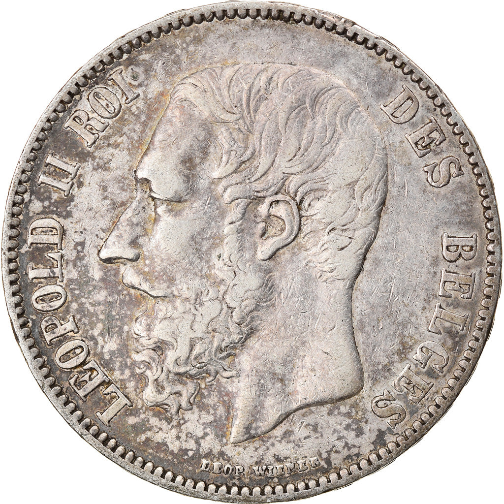 Münze, Belgien, Leopold II, 5 Francs, 5 Frank, 1868, SS+, Silber, KM:24