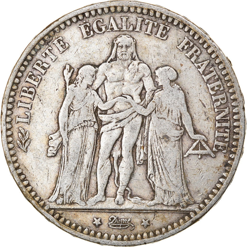 Coin, France, Hercule, 5 Francs, 1873, Bordeaux, VF(30-35), Silver, KM:820.2