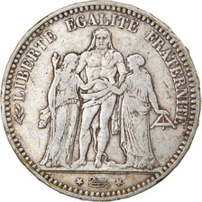 Coin, France, Hercule, 5 Francs, 1873, Bordeaux, VF(30-35), Silver, KM:820.2