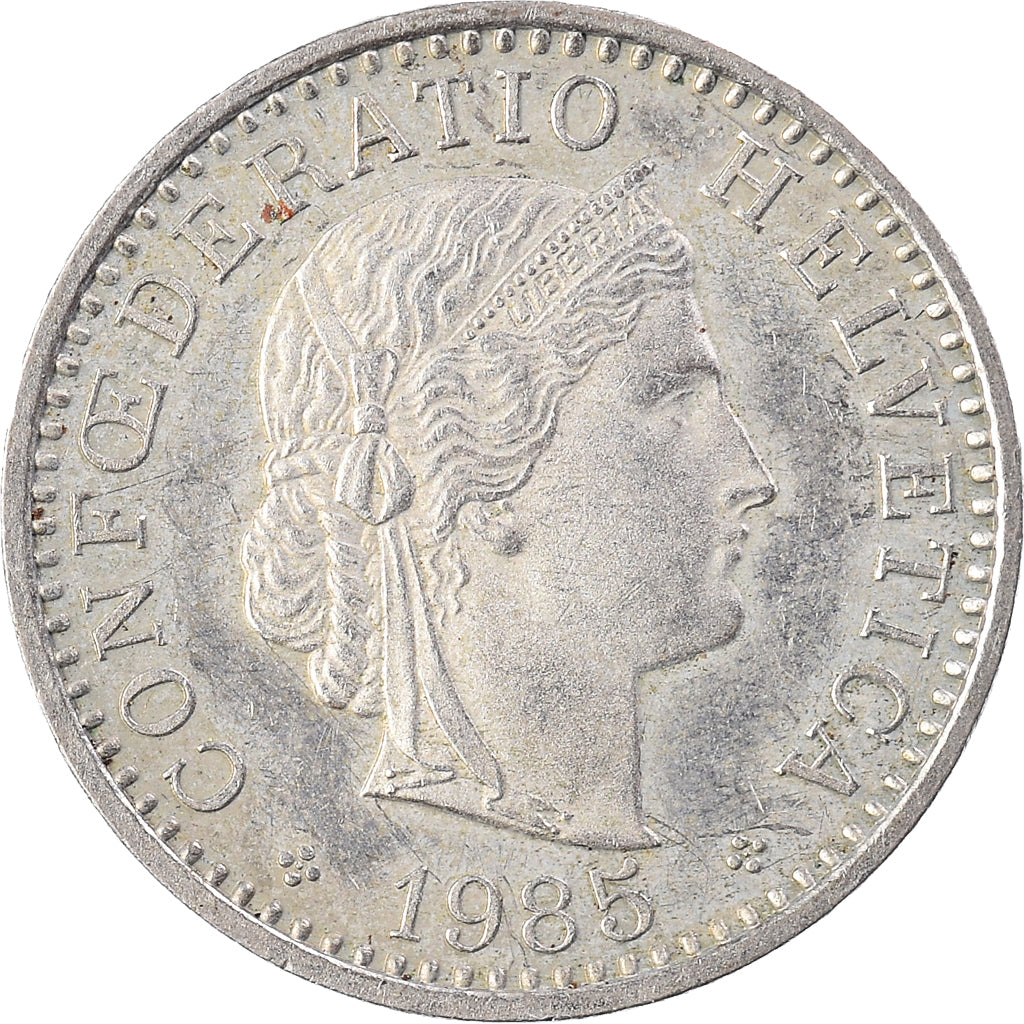 Moeda, Suíça, 20 Rappen, 1985