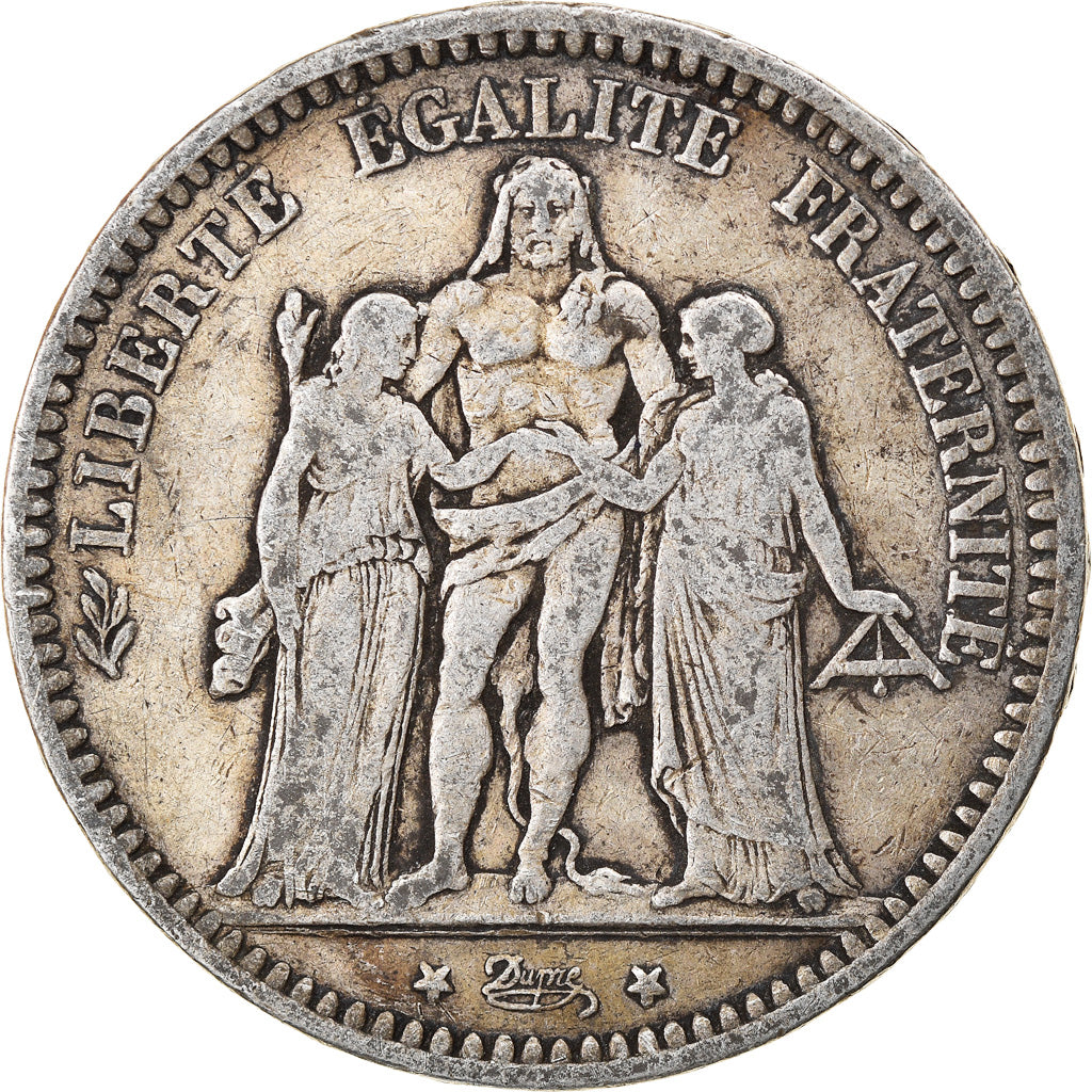 Coin, France, Hercule, 5 Francs, 1873, Bordeaux, VF(30-35), Silver, KM:820.2
