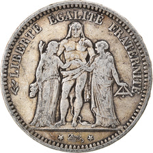 Coin, France, Hercule, 5 Francs, 1873, Bordeaux, VF(30-35), Silver, KM:820.2