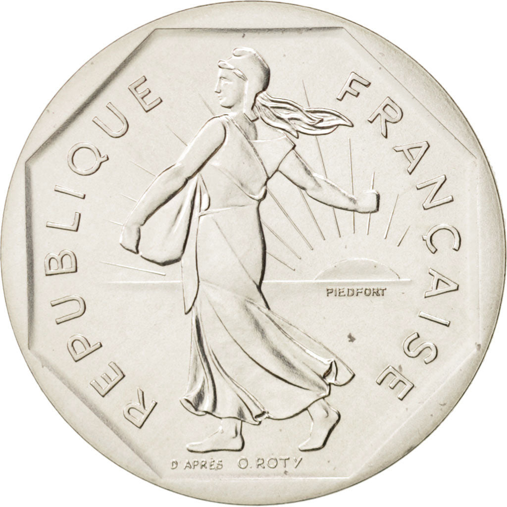 Coin, France, 2 Francs, 1990, Paris, MS(65-70), Silver, Gadoury:123.P2