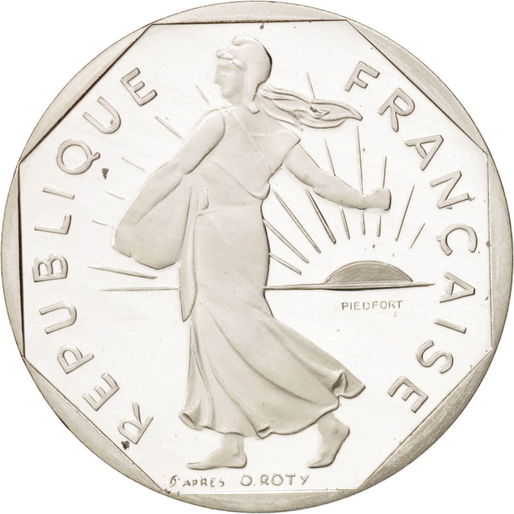 France, 2 Francs Semeuse, 1991, Piefort, MS(65-70), Silver, Gadoury:123.P2