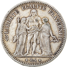 Coin, France, Hercule, 5 Francs, 1876, Bordeaux, VF(20-25), Silver, KM:820.2